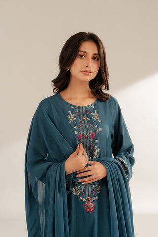 3 Piece Lawn Karandi Embroidered Suit (CS0307)