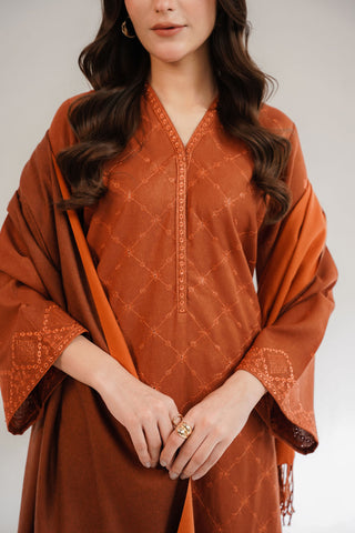 3 Piece Cotton Karandi Embroidered Suit (CS0308)