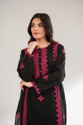 2 Piece Slub Khaddar Embroidered Suit (CS0309)