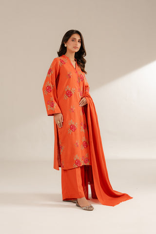 3 Piece Cotton Karandi Embroidered Suit (CS0310)