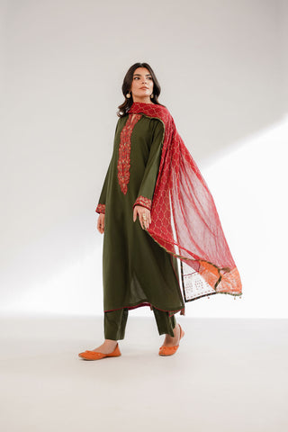 3 Piece Lawn Karandi Embroidered Suit (CS0312)
