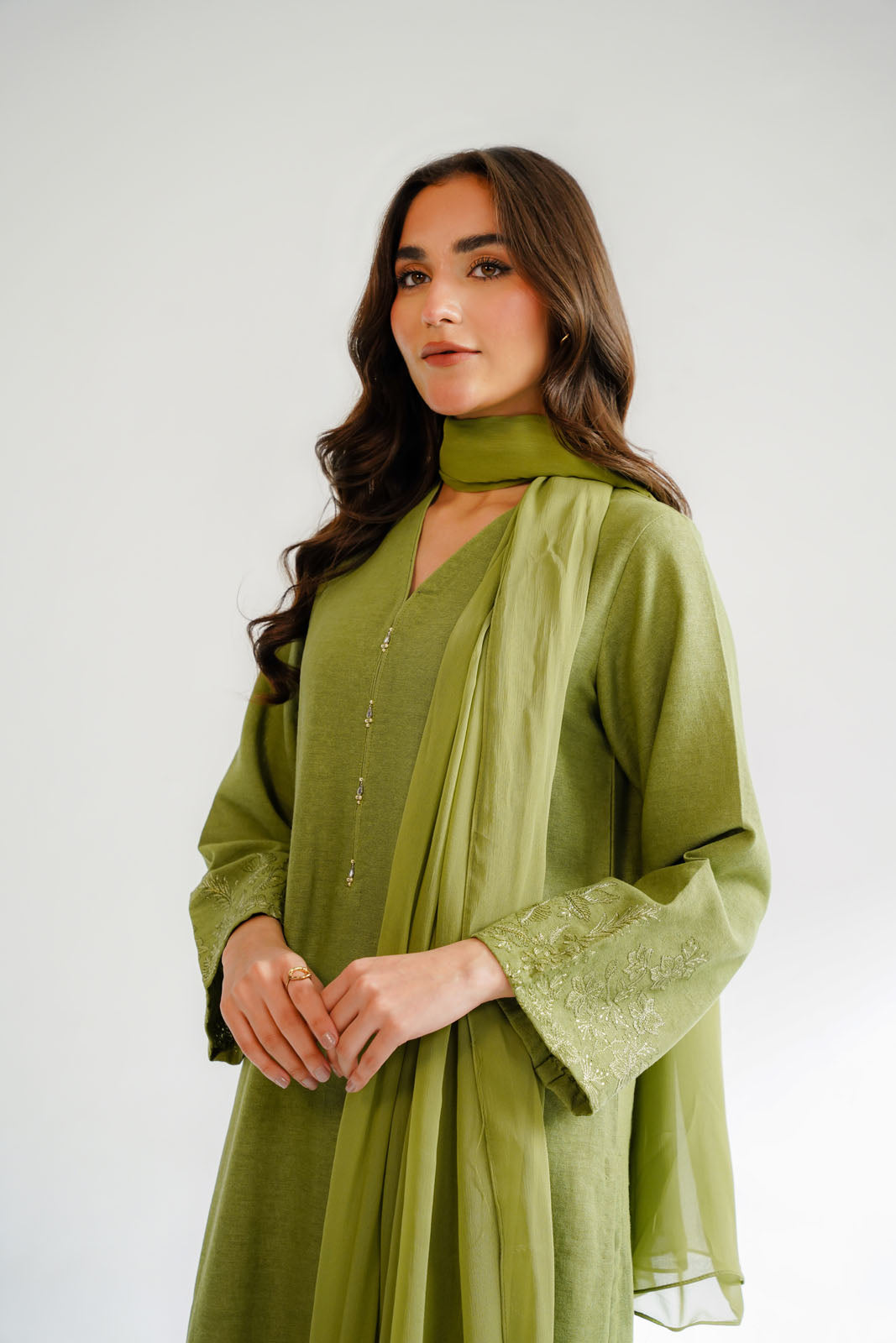3 Piece Cotton Karandi Embroidered Suit (CS0313)