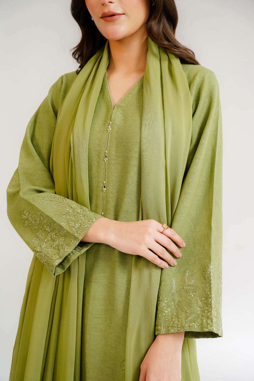 3 Piece Cotton Karandi Embroidered Suit (CS0313)