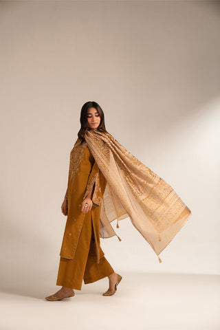 3 Piece Slub Khaddar Embroidered Suit (CS0315)