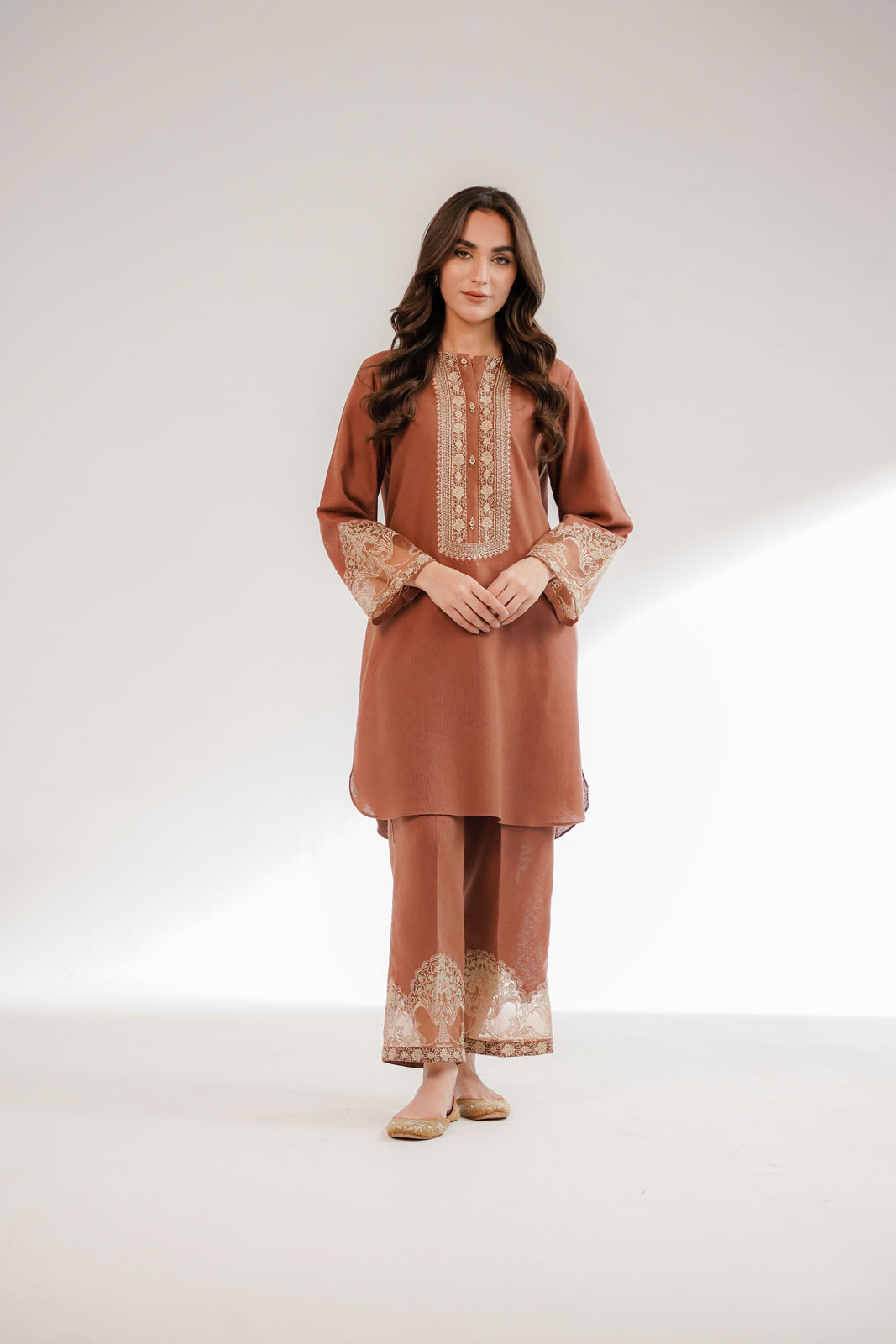2 Piece Cotton Karandi Embroidered Suit (CS0321)