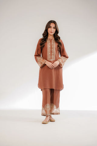 2 Piece Cotton Karandi Embroidered Suit (CS0321)