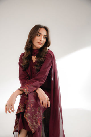3 Piece Cotton Karandi Embroidered Suit (CS0323)
