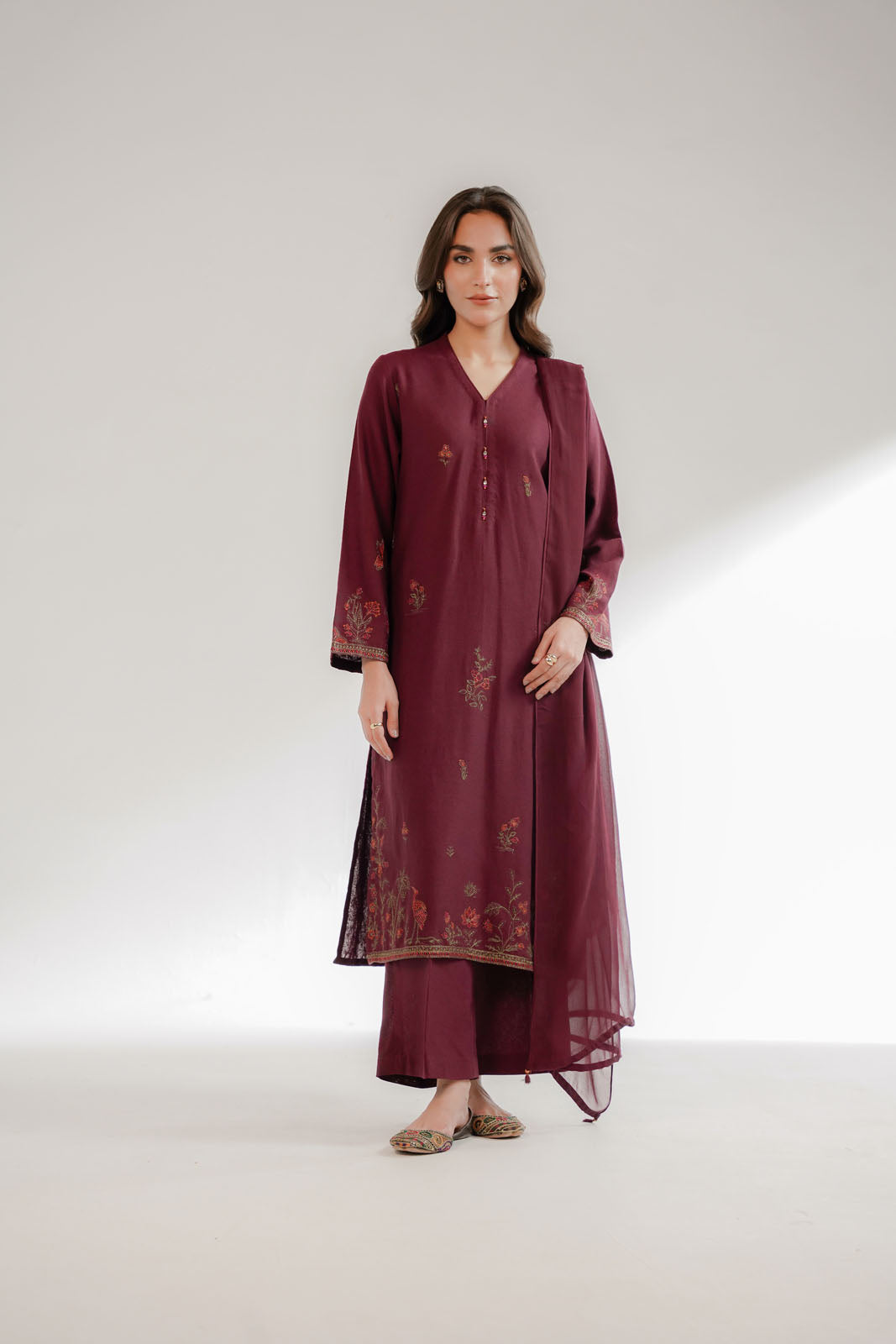3 Piece Cotton Karandi Embroidered Suit (CS0323)