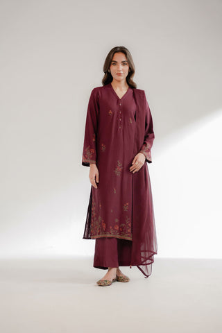 3 Piece Cotton Karandi Embroidered Suit (CS0323)