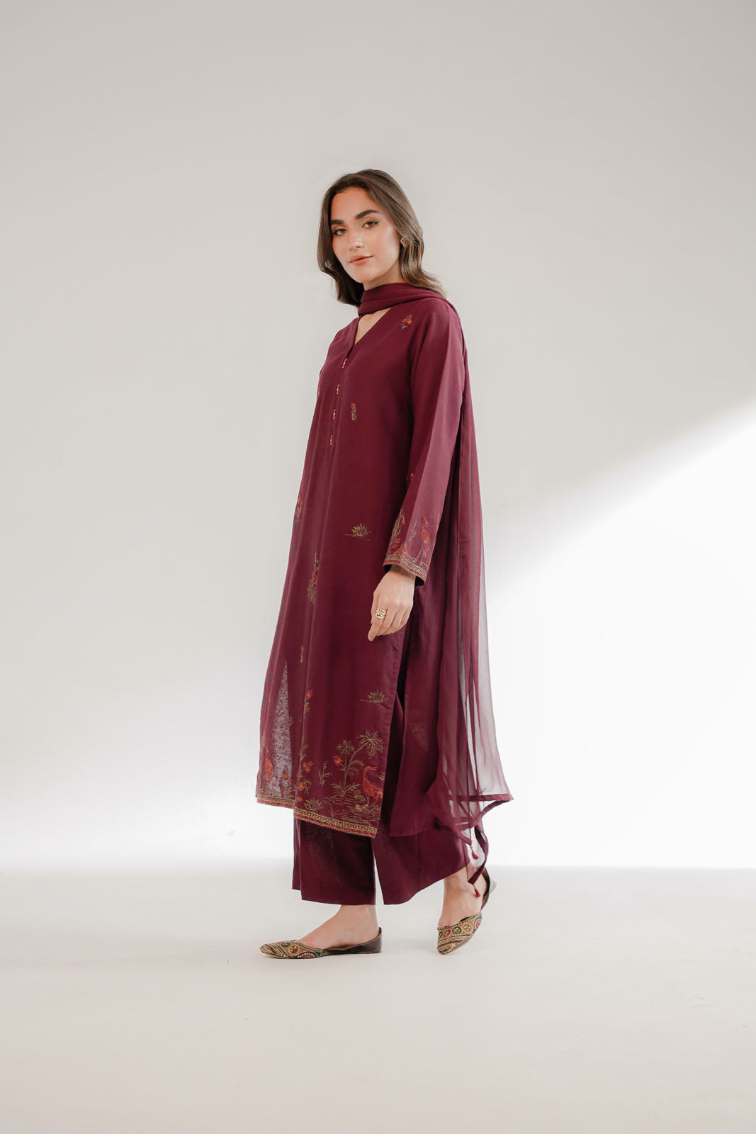 3 Piece Cotton Karandi Embroidered Suit (CS0323)