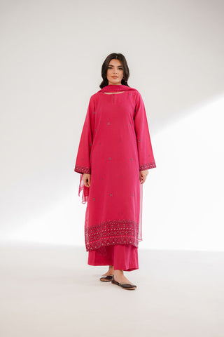 3 Piece Cotton Karandi Embroidered Suit (CS0324)