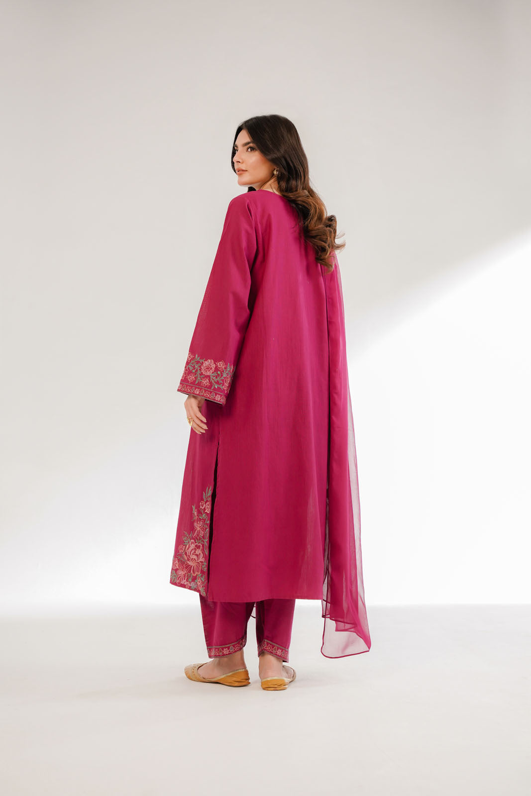 3 Piece Slub Khaddar Embroidered Suit (CS0326)