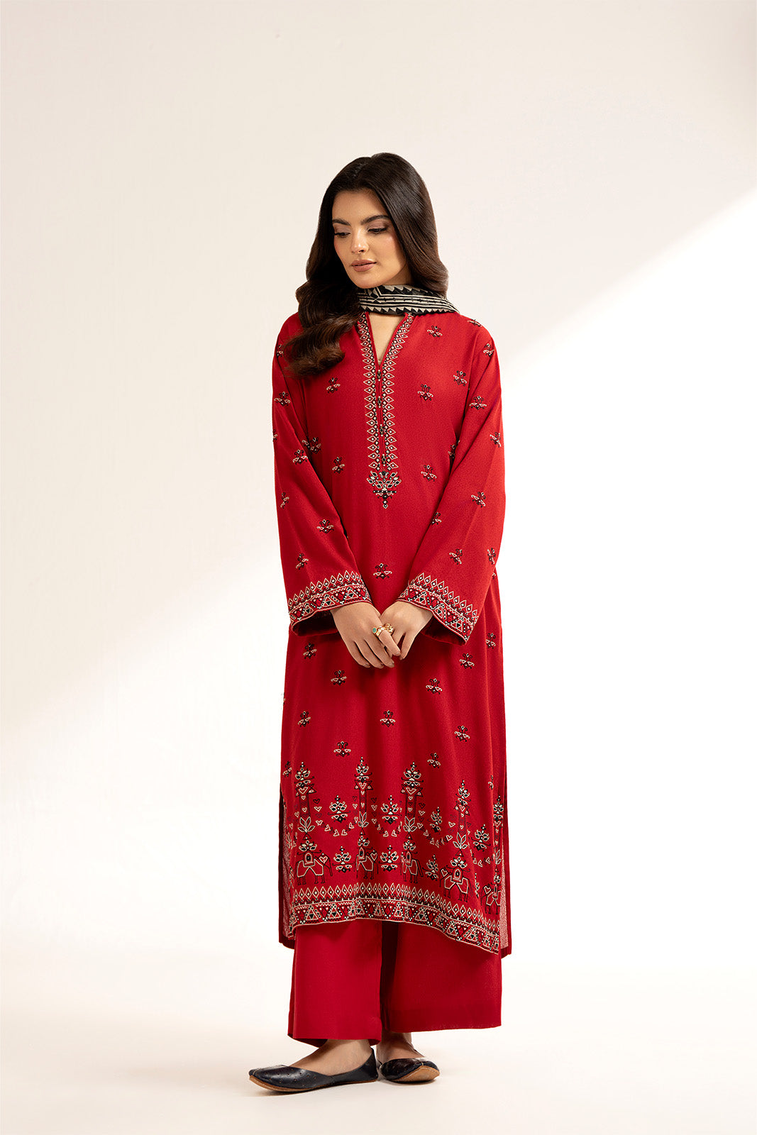 3 Piece Lawn Karandi Embroidered Suit (CS0329)