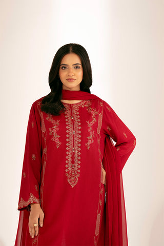 3 Piece Lawn Karandi Embroidered Suit (CS0330)