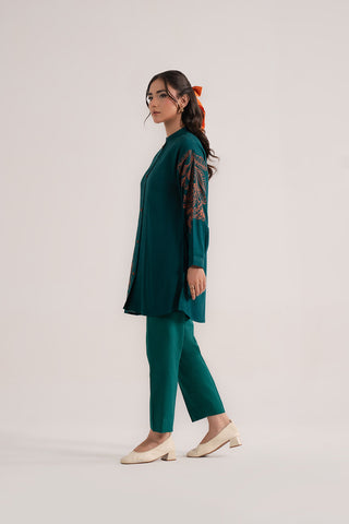 1 Piece Linen Embroidered Suit (CS0332)