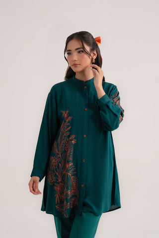 1 Piece Linen Embroidered Suit (CS0332)