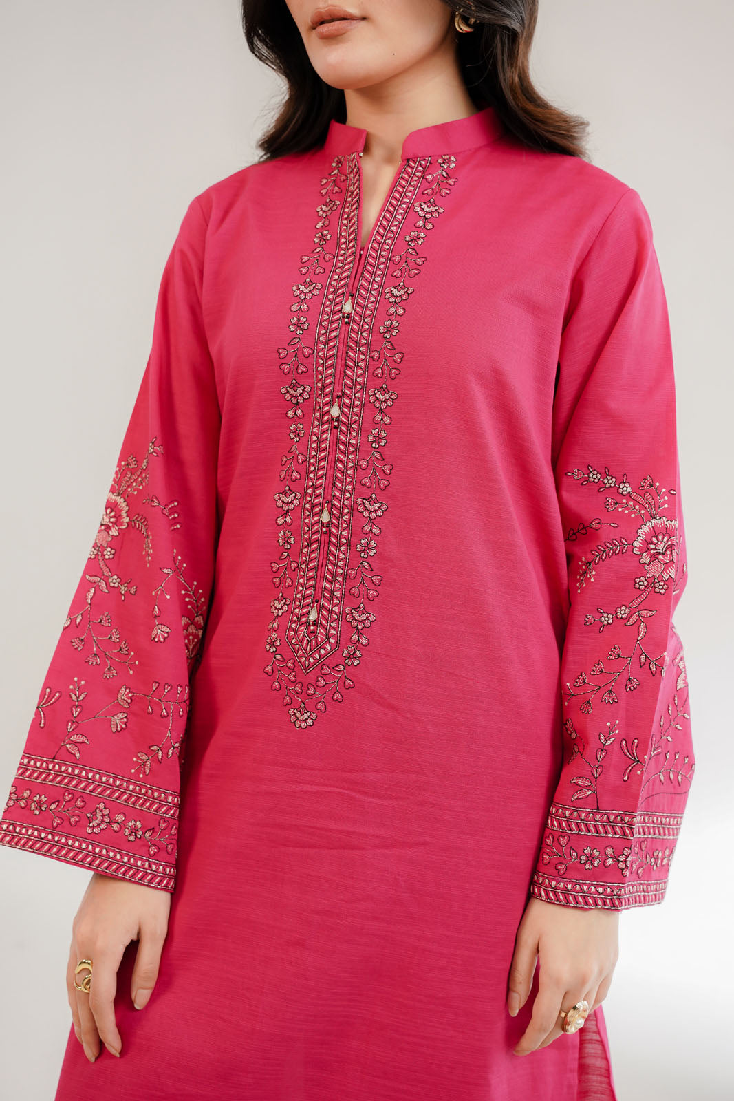 2 Piece Slub Khaddar Embroidered Suit (CS0333)