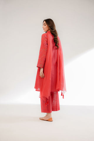 3 Piece Slub Khaddar Embroidered Suit (CS0334)