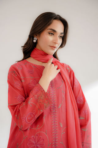 3 Piece Slub Khaddar Embroidered Suit (CS0334)