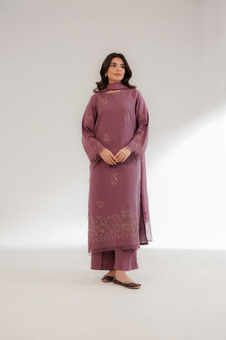 3 Piece Cotton Karandi Embroidered Suit (CS0335)