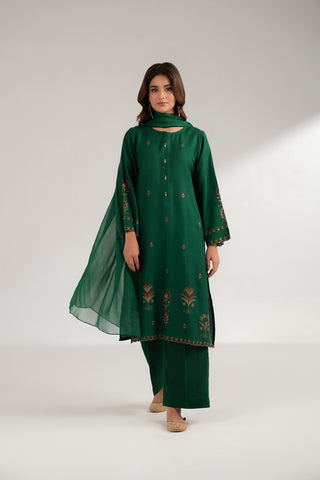 3 Piece Cotton Karandi Embroidered Suit (CS0336)