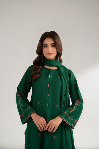 3 Piece Cotton Karandi Embroidered Suit (CS0336)