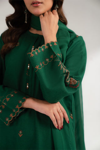 3 Piece Cotton Karandi Embroidered Suit (CS0336)