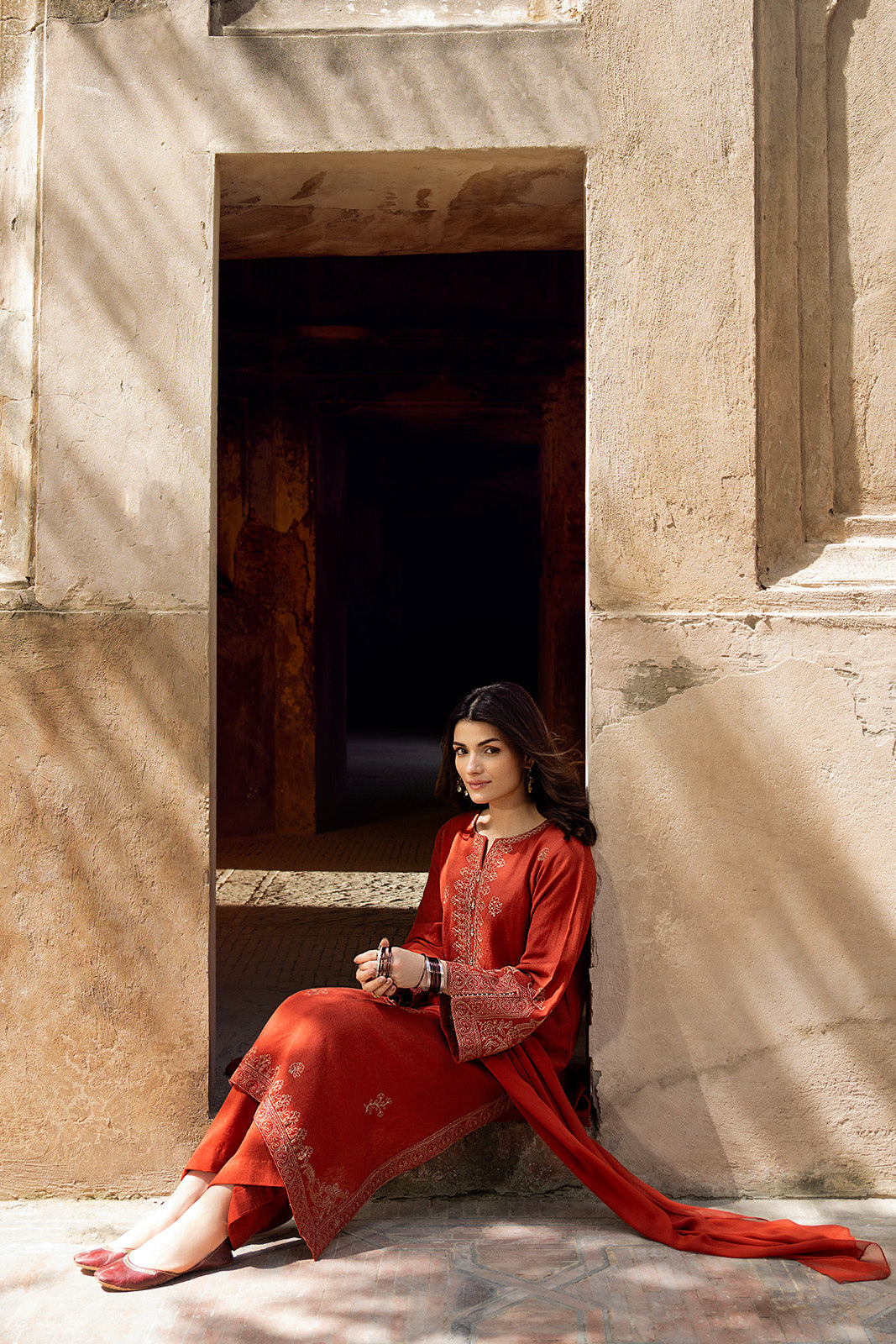 3 Piece Cotton Karandi Embroidered Suit (CS0337)