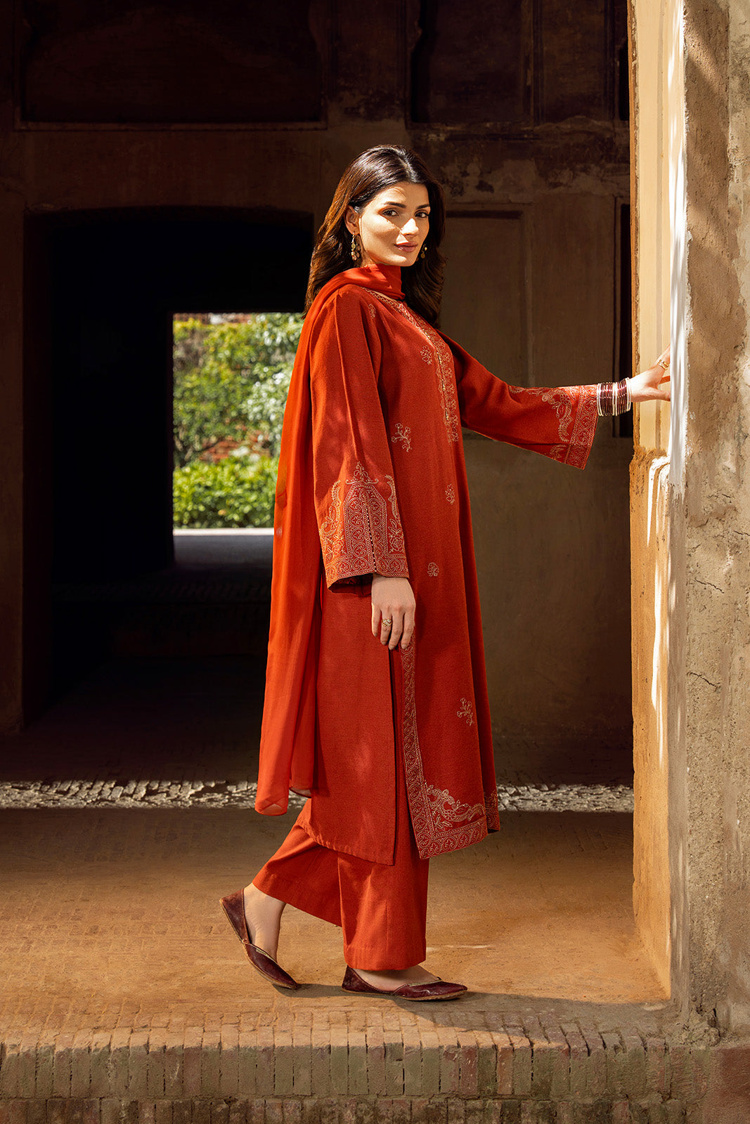 3 Piece Cotton Karandi Embroidered Suit (CS0337)