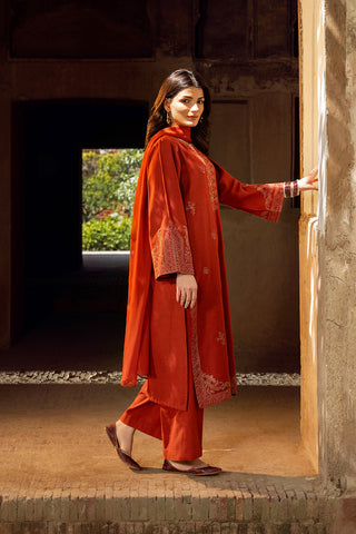 3 Piece Cotton Karandi Embroidered Suit (CS0337)