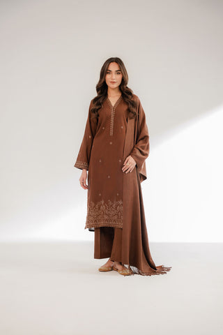 3 Piece Cotton Karandi Embroidered Suit (CS0338)