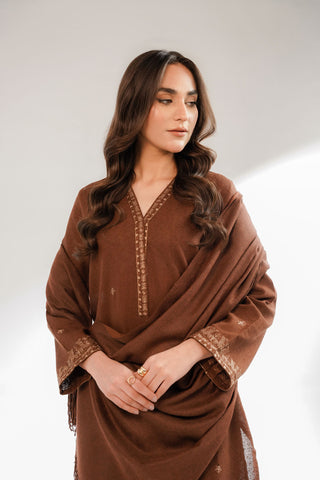 3 Piece Cotton Karandi Embroidered Suit (CS0338)