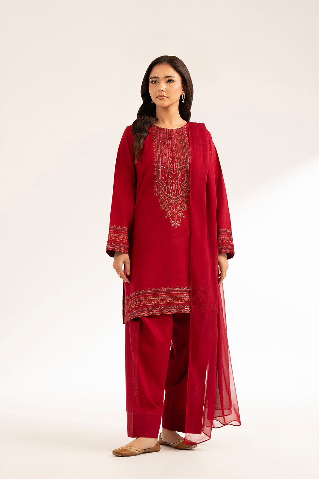 3 Piece Slub Khaddar Embroidered (CS0342)
