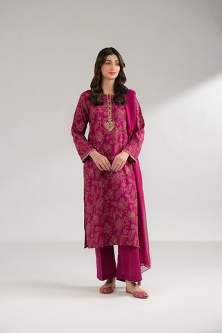 3 Piece Lawn Karandi Embroidered Suit (CS0343)