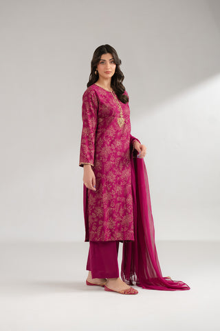 3 Piece Lawn Karandi Embroidered Suit (CS0343)