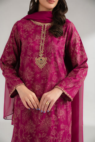 3 Piece Lawn Karandi Embroidered Suit (CS0343)