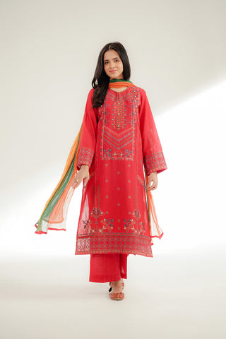 3 Piece Slub Khaddar Embroidered Suit (CP0345)