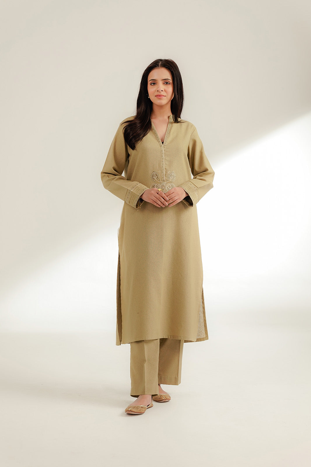 2 Piece Cotton Karandi Embroidered Suit (CS0350)