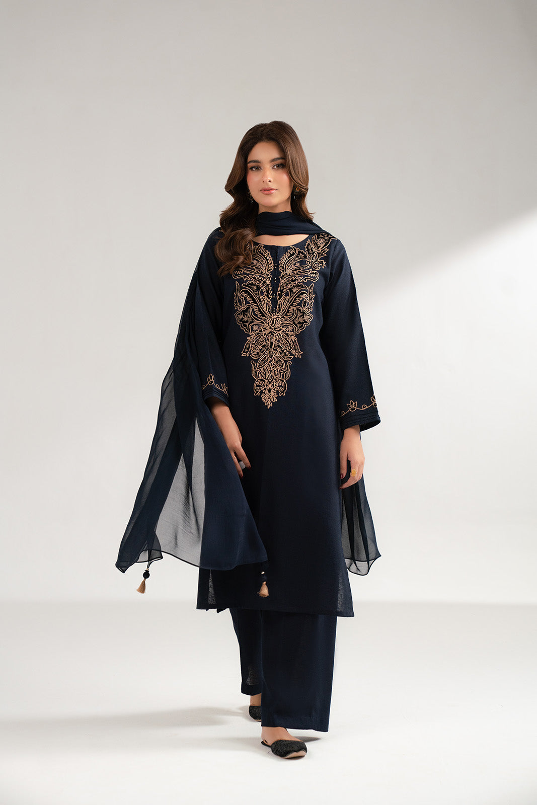 3 Piece Cotton Karandi Embroidered (CS0351)