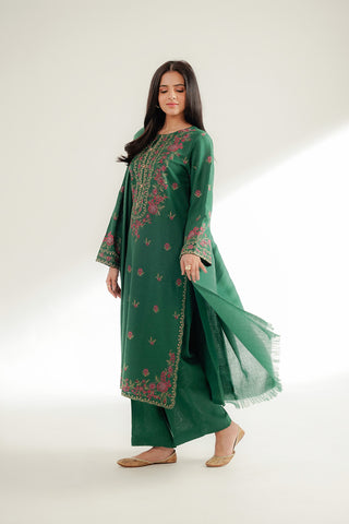 3 Piece Cotton Karandi Embroidered Suit (CS0361)