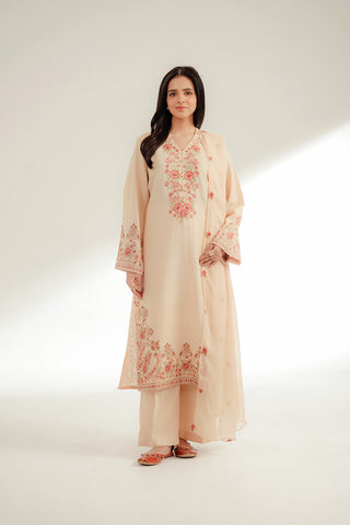 3 Piece Cotton Karandi Embroidered Suit (CS0363)