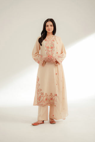 3 Piece Cotton Karandi Embroidered Suit (CS0363)