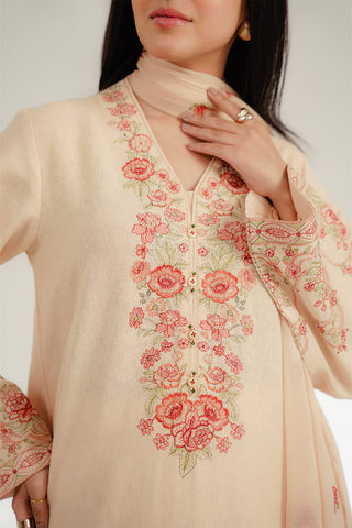 3 Piece Cotton Karandi Embroidered Suit (CS0363)
