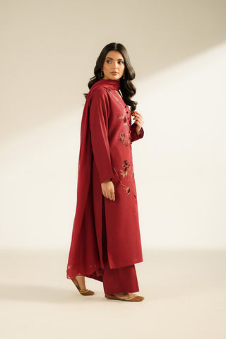 3 Piece Cotton Karandi Embroidered Suit (CS0366)