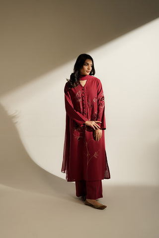 3 Piece Cotton Karandi Embroidered Suit (CS0366)