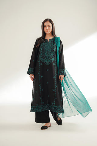 3 Piece Cotton Karandi Embroidered Suit (CS0367)