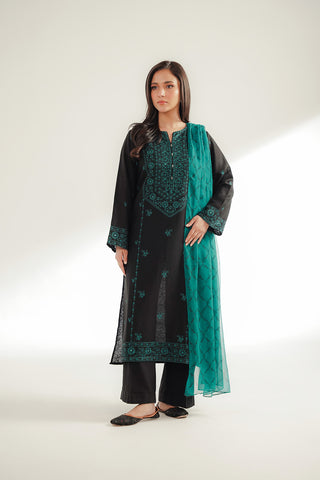 3 Piece Cotton Karandi Embroidered Suit (CS0367)