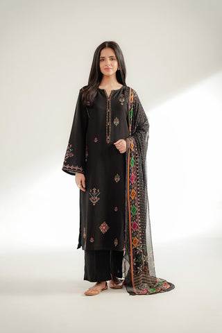 3 Piece Cotton Karandi Embroidered Suit (CS0368)