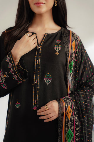 3 Piece Cotton Karandi Embroidered Suit (CS0368)