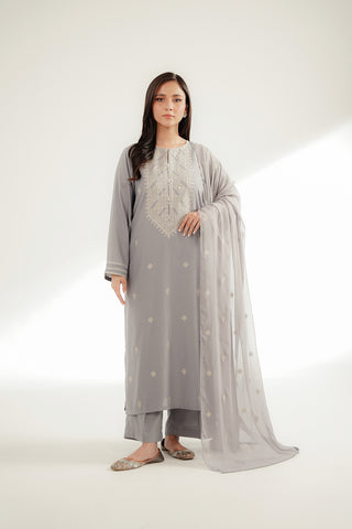 3 Piece Lawn Karandi Embroidered Suit (CS0370)